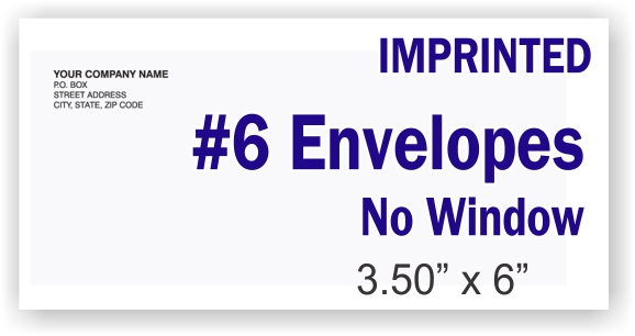 #6 White Business Envelope - NO Window 3.5" x 6" - Click Image to Close